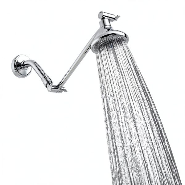 SparkPod 11" Solid Brass Shower Head Extension Arm - Flexible Height & Angle Adjustable Shower Arm Extension for Rain Showerheads with Sturdy Lock - Universal Pipe Connection (Luxury Polished Chrome)-7