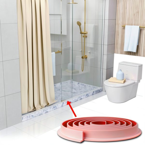 New Collapsible Shower Threshold Water Dam, Self Adhesive Silicone Waterproof Barrier Bathroom and Kitchen Water Strip Dam Shower Guard for Dry And Wet Separation Caulk Seal Strip Edge Trim(TM)-6