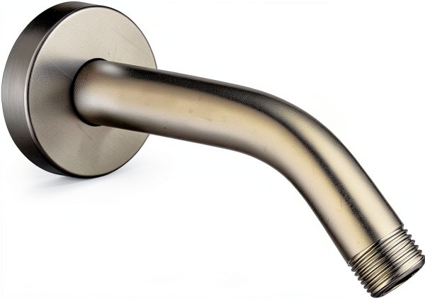 Shower Arm BRIGHT SHOWERS 6" Brass Wall Mount Brushed Nickel-0