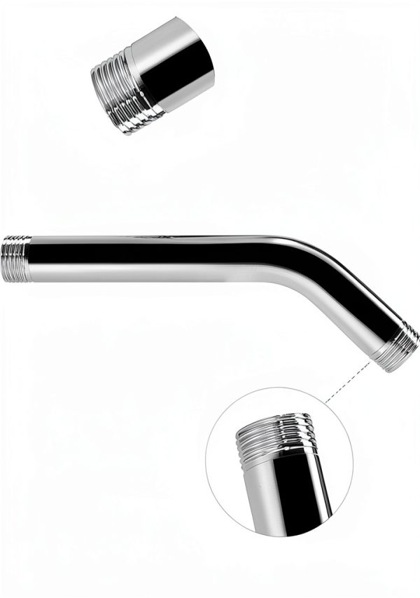 NearMoon Shower Arm with Flange, Made of 304 Stainless Steel Shower Extension Extender Pipe, Wall-Mounted for Fixed Bathroom Showerhead, Never Rust (6 Inch, Chrome Finish)-2