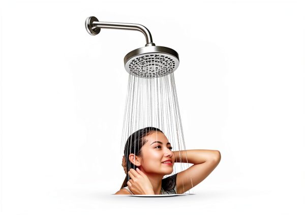 Shower Arm BRIGHT SHOWERS 6" Brass Wall Mount Brushed Nickel-6