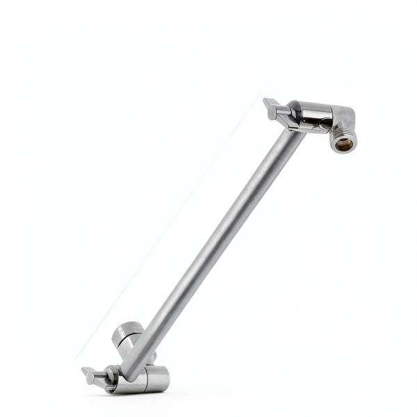 SparkPod 11" Solid Brass Shower Head Extension Arm - Flexible Height & Angle Adjustable Shower Arm Extension for Rain Showerheads with Sturdy Lock - Universal Pipe Connection (Luxury Polished Chrome)-2